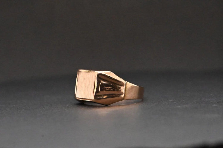 Bague 52 Chevalière en or jaune 18 carats, taille 52 58 Facettes