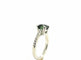 Bague 53 Bague en or blanc 18 carats avec tourmaline coussin et diamants 58 Facettes