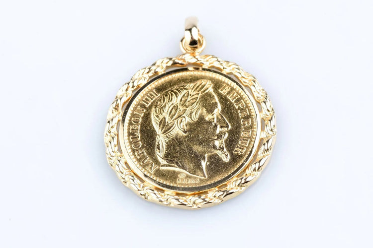 Pendentif Pendentif médaillon - Pièce 20 francs or Napoléon III 1867 58 Facettes PDNAPIIICC1388-1
