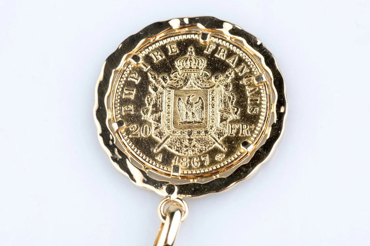 Pendentif Pendentif médaillon - Pièce 20 francs or Napoléon III 1867 58 Facettes PDNAPIIICC1388-1