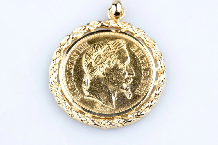 Pendentif Pendentif médaillon - Pièce 20 francs or Napoléon III 1867 58 Facettes PDNAPIIICC1388-1