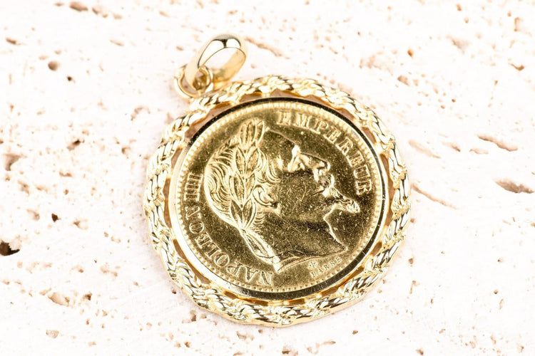 Pendentif Pendentif médaillon - Pièce 20 francs or Napoléon III 1867 58 Facettes PDNAPIIICC1388-1