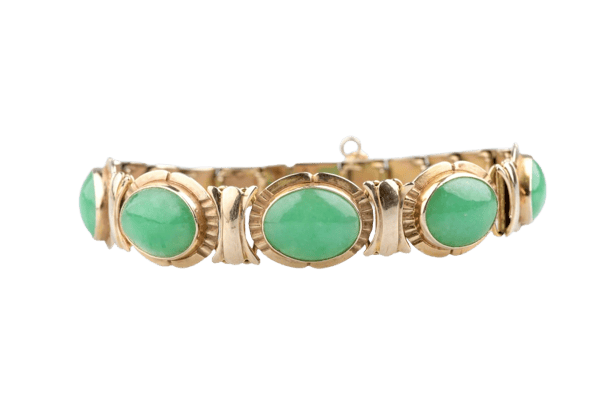 Bracelet Bracelet vintage en or jaune 14K et jade 58 Facettes BRJAD14KC631-107