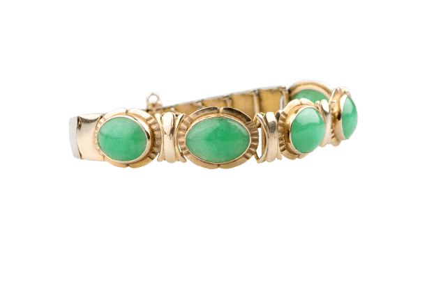 Bracelet Bracelet vintage en or jaune 14K et jade 58 Facettes BRJAD14KC631-107