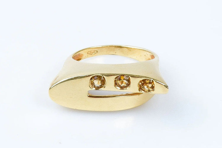 Bague 55 Bague citrine en or jaune 18 carats 58 Facettes 111.66245-53