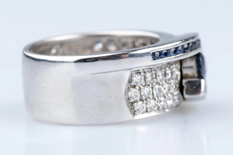 Bague 50 Bague 1,65 ct en or blanc, saphirs et diamants 58 Facettes BGADOC405-107