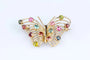 Broche Broche papillon vintage en or jaune 18 ct sertie de 14 pierres fines 58 Facettes BCPAP5342-107