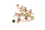 Broche Broche papillon vintage en or jaune 18 ct sertie de 14 pierres fines 58 Facettes BCPAP5342-107