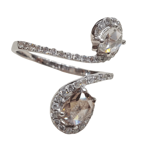 Bague 54 Bague - Diamants taille rose et brillant 58 Facettes S367