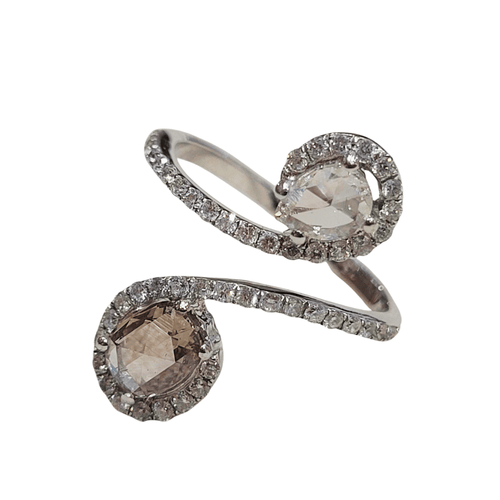 Bague 54 Bague - Diamants taille rose et brillant 58 Facettes S367