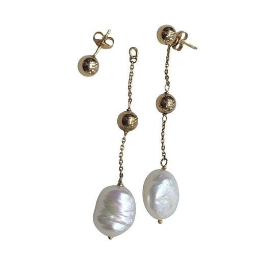 Boucles d'oreilles Boucles d’oreilles détachables en or 18 carats et perles 58 Facettes PE931T79