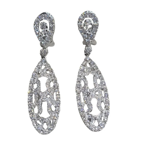 Boucles d'oreilles Boucles d'oreilles longues en or blanc 18 carats et diamants 58 Facettes P199