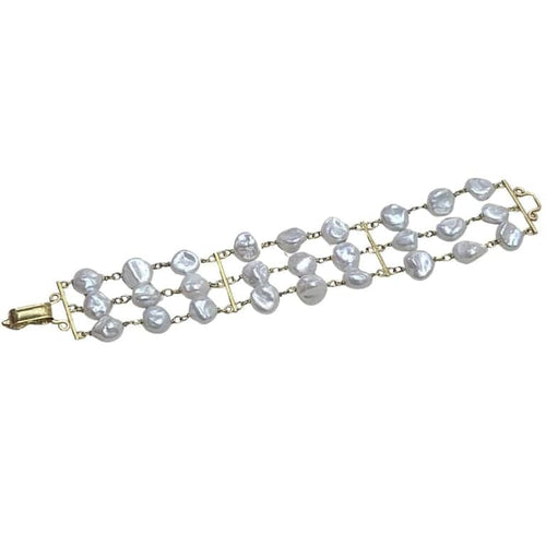 Bracelet Bracelet en perles keshi en or jaune 18 carats 58 Facettes P172