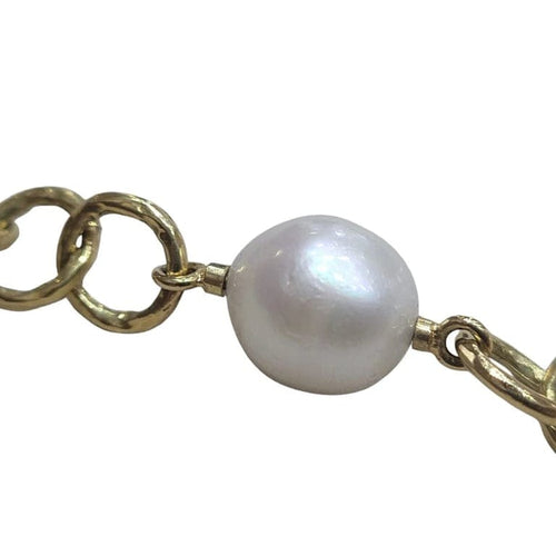 Collier Collier à maillons et perles en or jaune 18 carats 58 Facettes CO49