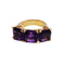 Bague 52 Bague en or rose 18 carats et améthystes taille coussin 58 Facettes S307