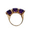 Bague 52 Bague en or rose 18 carats et améthystes taille coussin 58 Facettes S307