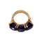 Bague 52 Bague en or rose 18 carats et améthystes taille coussin 58 Facettes S307