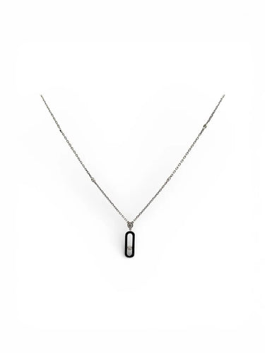Collier Messika Move Uno - Collier en or blanc 18 carats et diamants 58 Facettes