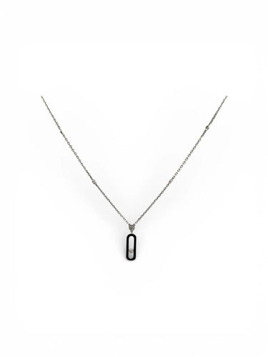 Collier Messika Move Uno - Collier en or blanc 18 carats et diamants 58 Facettes