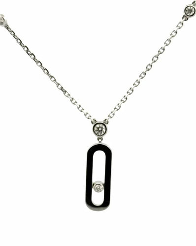 Collier Messika Move Uno - Collier en or blanc 18 carats et diamants 58 Facettes