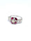 Bague 50 Duo de bagues - Bagues en or blanc avec diamants, rubis et saphirs 58 Facettes