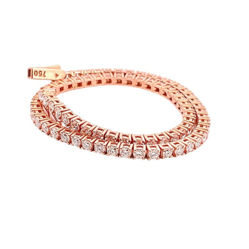 Bracelet Bracelet tennis en or rose 18 carats et diamants 58 Facettes