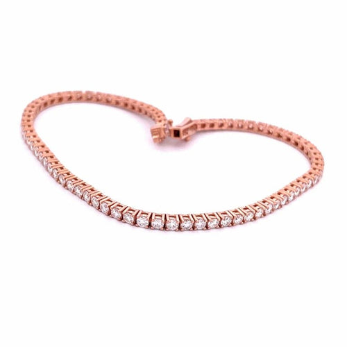 Bracelet Bracelet tennis en or rose 18 carats et diamants 58 Facettes