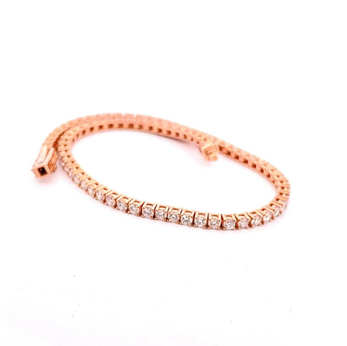 Bracelet Bracelet tennis en or rose 18 carats et diamants 58 Facettes