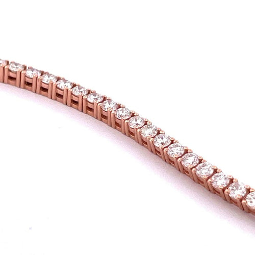 Bracelet Bracelet tennis en or rose 18 carats et diamants 58 Facettes