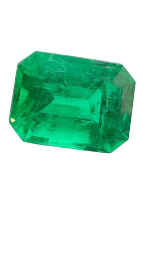 Bague Émeraude de Colombie certifiée LFG - Pierre 3,19 carats rectangulaire 58 Facettes