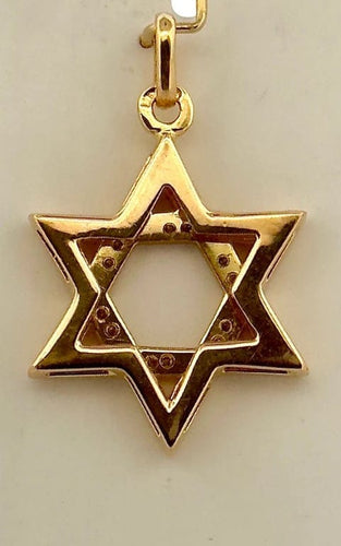 Pendentif Pendentif Étoile de David en or jaune 18 carats et diamants 58 Facettes