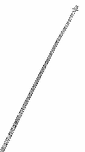 Bracelet Bracelet tennis en or blanc 18 carats et diamants 6,01 ct 58 Facettes