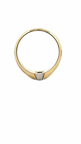 Bague 63 Bague jonc bicolore en or 18 carats et diamant 58 Facettes