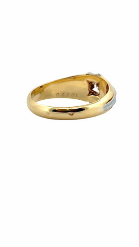 Bague 63 Bague jonc bicolore en or 18 carats et diamant 58 Facettes