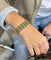 Bracelet Bracelet souple en or jaune 14 carats et turquoises 58 Facettes