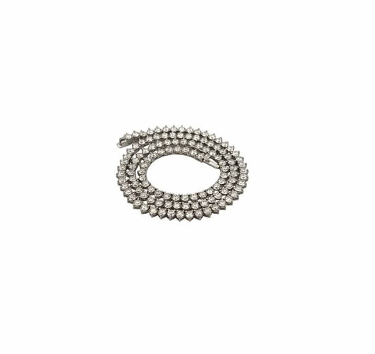 Collier Collier rivière 3 griffes en or blanc 18 carats et diamants naturels 58 Facettes
