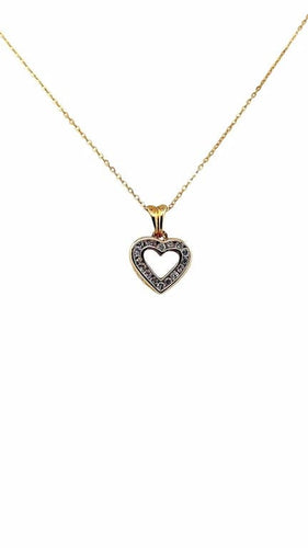 Collier Chaîne et pendentif cœur - Collier en or jaune 18 carats et diamants 58 Facettes