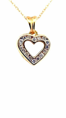 Collier Chaîne et pendentif cœur - Collier en or jaune 18 carats et diamants 58 Facettes