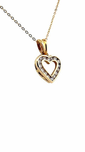 Collier Chaîne et pendentif cœur - Collier en or jaune 18 carats et diamants 58 Facettes