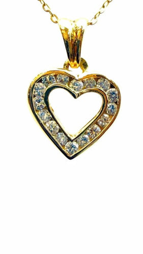 Collier Chaîne et pendentif cœur - Collier en or jaune 18 carats et diamants 58 Facettes