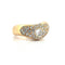 Bague 56 Bague ondulée vintage en or jaune 18 carats et diamants 58 Facettes