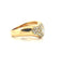 Bague 56 Bague ondulée vintage en or jaune 18 carats et diamants 58 Facettes