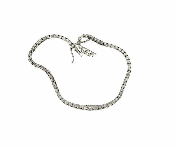 Bracelet Bracelet tennis rivière de diamants en or blanc 18 carats 58 Facettes
