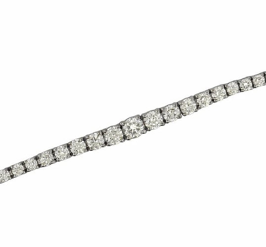 Bracelet Bracelet tennis rivière de diamants en or blanc 18 carats 58 Facettes