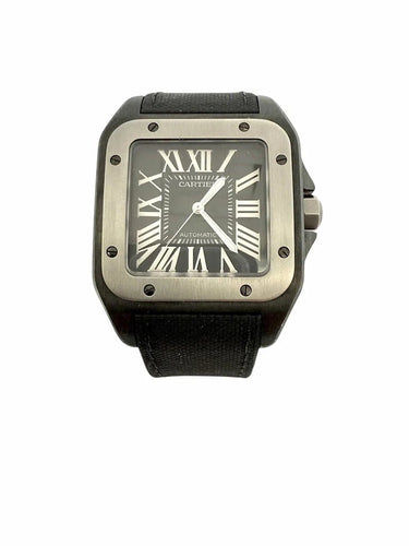 Montre Cartier Santos 100 - Montre en acier et titane 33 x 44 mm 58 Facettes
