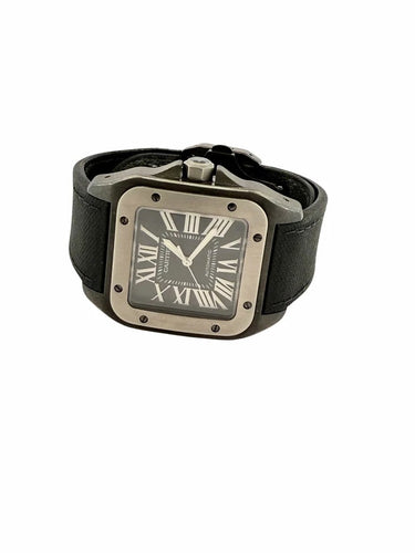 Montre Cartier Santos 100 - Montre en acier et titane 33 x 44 mm 58 Facettes