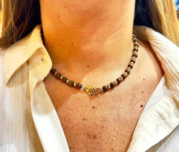 Collier Dinh Van - Collier en or jaune 18 carats et boule en bois 58 Facettes