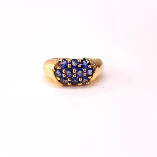 Bague 50 Bague jonc en or jaune 18K pavée de saphirs 58 Facettes GG19-PAV.S