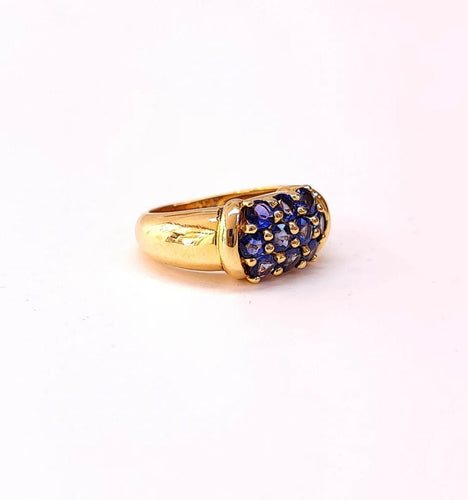 Bague 50 Bague jonc en or jaune 18K pavée de saphirs 58 Facettes GG19-PAV.S
