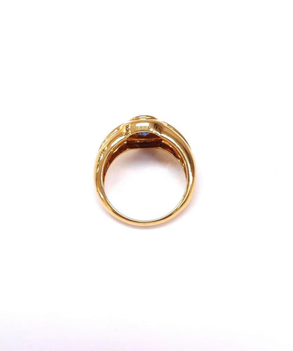 Bague 55 Bague jonc - Saphir 1,42 ct en or jaune 18K et diamants 58 Facettes BAG.GG26.SAP.JON